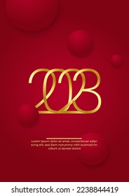 2023 Happy New Year poster background. Vector illustration with colorful numbers 2023 with trendy gradient. New Year holiday symbol template on gradient background.