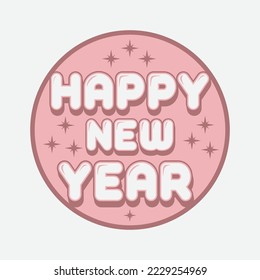 2023 Happy New Year Retro Groovy Svg T-Shirt Design