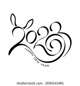 2023 Happy New Year script text hand lettering. Design template Celebration typography poster, banner or greeting card for Merry Christmas and happy new year. Vector Illustration