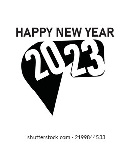 2023 HAPPY NEW YEAR script text hand lettering. Design template Celebration typography poster, banner or greeting card for Merry Christmas and happy new year. Vector Illustration