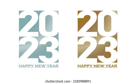 2023 Feliz Año Nuevo. Cubierta del diario de negocios para 2023 en color de moda azul purista y amarillo meloso. Plantilla de diseño de vector de broche, tarjeta, banner e ilustración de volante