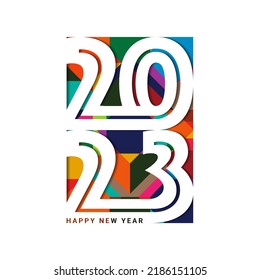 2023 Happy New Year Text Design Vector. 2023 Number Design Template. 2023 Happy New Year Symbol. Vector Illustration.