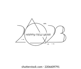 2023 Happy New Year Text Typography Design Patter, Vector illustration.