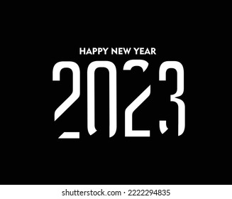 2023 Happy New Year Text Typography Design Element flyer, banner design.