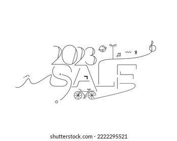 2023 Happy New Year Text Typography Design Element flyer, banner design.