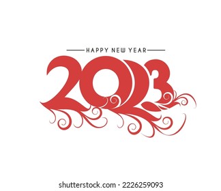 2023 happy new year text typography design patter vector illustration free image