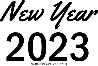 2023 Happy New Year text logo design. Number 2023 design template. 2023 collection