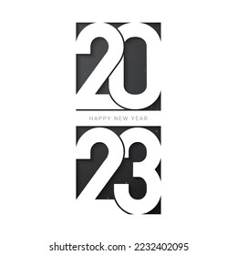 2023 Happy New Year Text Design Vector. 2023 Number Design Template. 2023 Happy New Year Symbol. Vector Illustration.