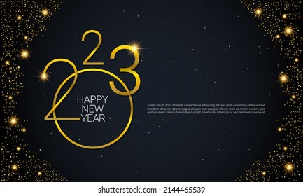 2023 Happy New Year Vector Background. Greeting Card, Banner, Poster. Vector Illustration.