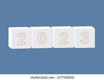 2023 - Feliz Año Nuevo. Ilustración vectorial.