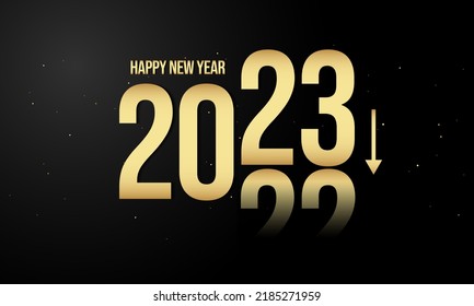 2023 glücklicher Vektorhintergrund zum Neujahr. Grußkarte, Banner, Poster. Vektorgrafik.