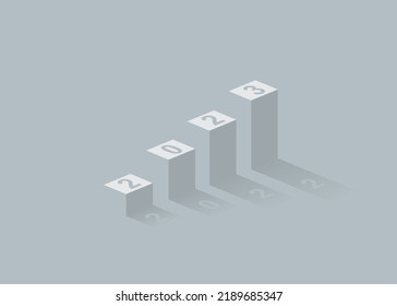 2023 - Happy New Year. Vector illustration.