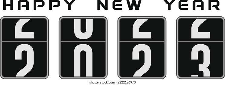 2023 Happy New Year Vector Illustration Digits Counting 