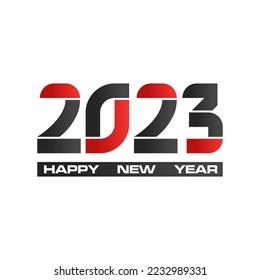 2023 Feliz año nuevo diseño vectorial sobre fondo blanco 
