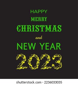 2023 Feliz año nuevo diseño vectorial sobre fondo blanco. Antecedentes de Navidad y Año Nuevo.