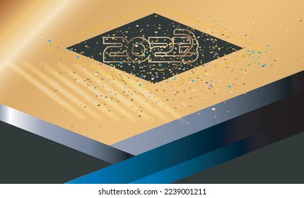 2023 Happy New Year Vector Background. Greeting Card, Banner, Poster

