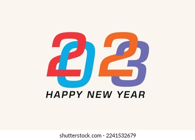 2023 glücklicher Neujahrsvektor