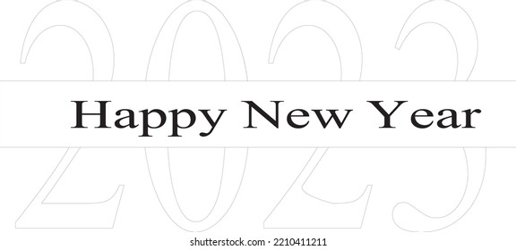 2023 Happy New Year White Background Design. Greeting Card, Banner, Poster. Vector Illustration.