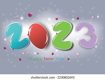 2023 happy new year.Paper cut 2023 word for new year festival.card,happy,Vector concept luxury designs and new year celebration.