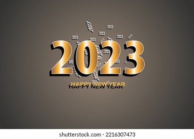 2023 HAPPYNEW YEAR Background Design. Card, Banner, Poster, Greeting . Vector Illustration.