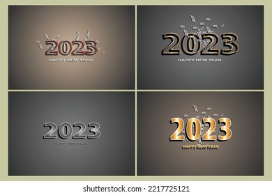 2023 HAPPYNEW YEAR Background Design. Card, Banner, Poster, Greeting . Vector Illustration.