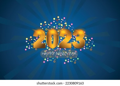 2023 HAPPYNEW YEAR Background Design. Card, Banner, Poster, Greeting . Vector Illustration