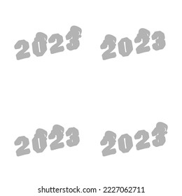 2023 icon, new year concept, vector illustration