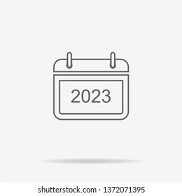 2023 icon. Vector concept illustration for design.