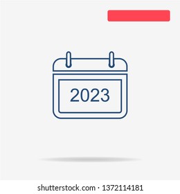 2023 icon. Vector concept illustration for design.