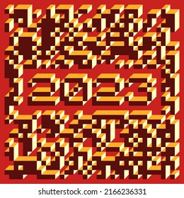 2023 Implementation of Edward Zajec “Il Cubo” from 1971. Essentially a Truchet tile set of 8 tiles and rules for placement art illustration