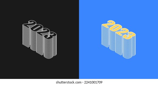 2023 isometric vector for bochure design template, card, banner. 