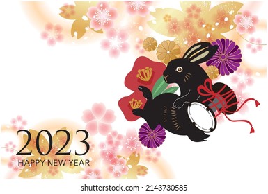 2023 Japanese New Year's card template material 