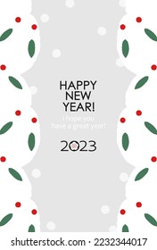 2023, Japanese New Year's card for the year of the rabbit. "Rabbit decoration made from snow"
