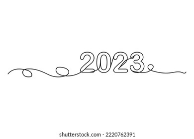 2023 line for banner design. Greeting card, banner, poster. Vector illustration. Stock picture. 