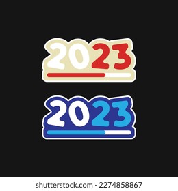 Ilustración vectorial de etiqueta de carga de 2023