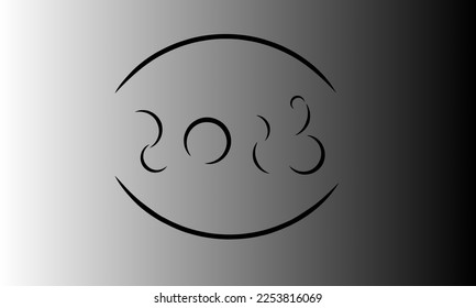2023 logo in black and white.