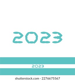 Diseño del logotipo 2023 con estilo abstracto y que puede utilizarse como plantilla