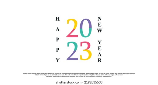 2023 logo design with creative unique concept Premium Vector