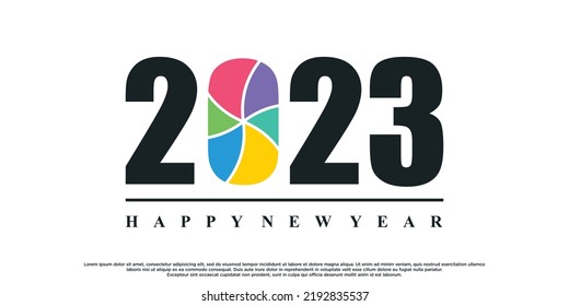 2023 logo design with creative unique concept Premium Vector