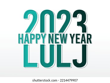 2023 logo design with modern blue line art, perfect for office, banner, company, landing page, background, social media, wallpaper and more