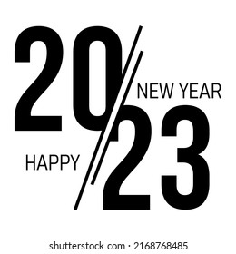 2023 logo text design. Design template for poster, banner or greeting card for Happy new year. Vector Illustration