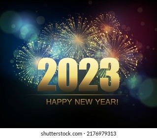 2023 Merry Christmas   Happy New Year Abstract background and fireworks  Vector