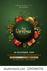 2023 merry new Christmas dark Background for your Flyers and Greetings Card or new year themed party invitations