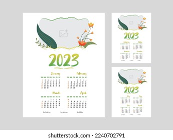 2023 minimale Kalenderdesign-Vorlage Vektor