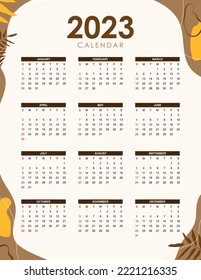 2023 Modern abstract calendar template design