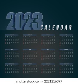 2023 Modern abstract calendar template design