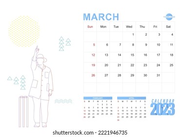 2023 Modern abstract individual month-wise calendar template design