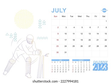 2023 Modern abstract individual month-wise calendar template design