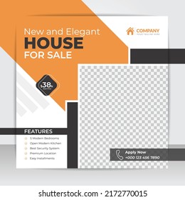2023 Modern Creative Real Estate Social Media square editable banner Post template Design Creative
 And Modern Home Sale social media design.
