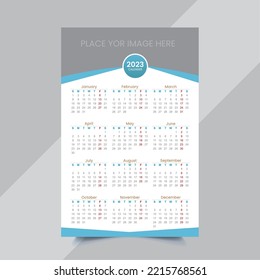 2023 Modern Single Page Calender Premium Template